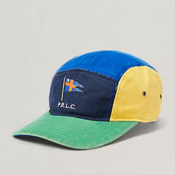 Polo Ralph Lauren Color-Blocked Five-Panel Camp Hat P.R.L.C. Nautical Flag - Picture 1 of 4